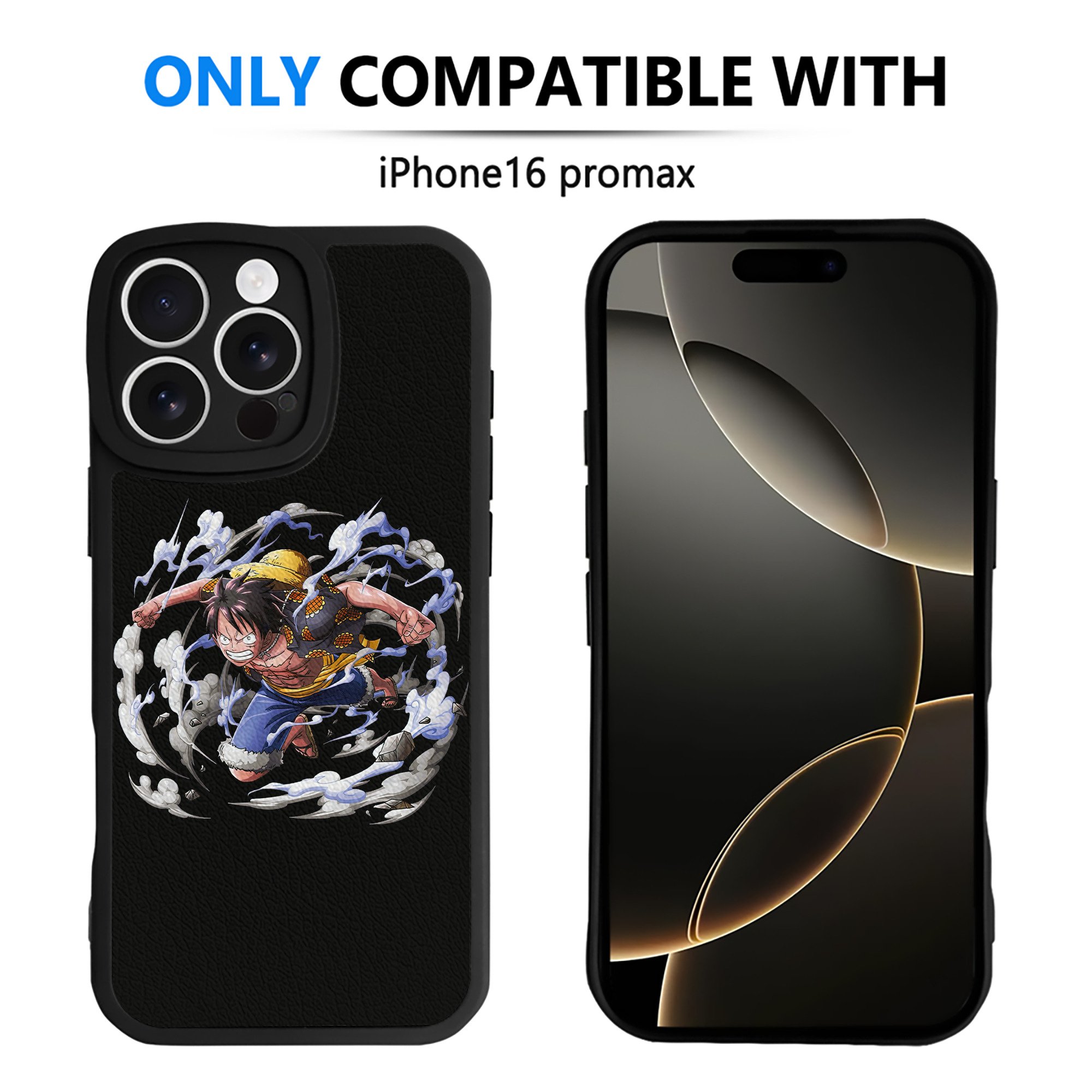 （画像用） ワンピース モンキー・D・ルフィ ONE PIECE Monkey D. Luffy 【iPhone 16シリーズ対応】シリコンスマホケース（レザー調） 材質：シリコン